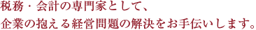 企業の抱える経営問題の解決をお手伝い